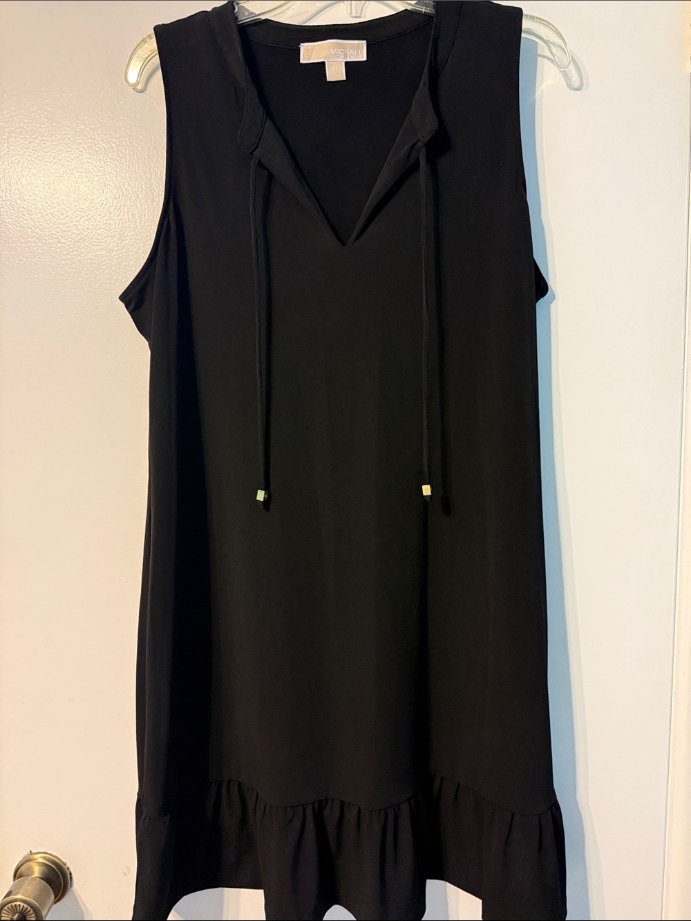 MICHAEL Michael Kors Black Sleeveless Dress with Ruffle Hem